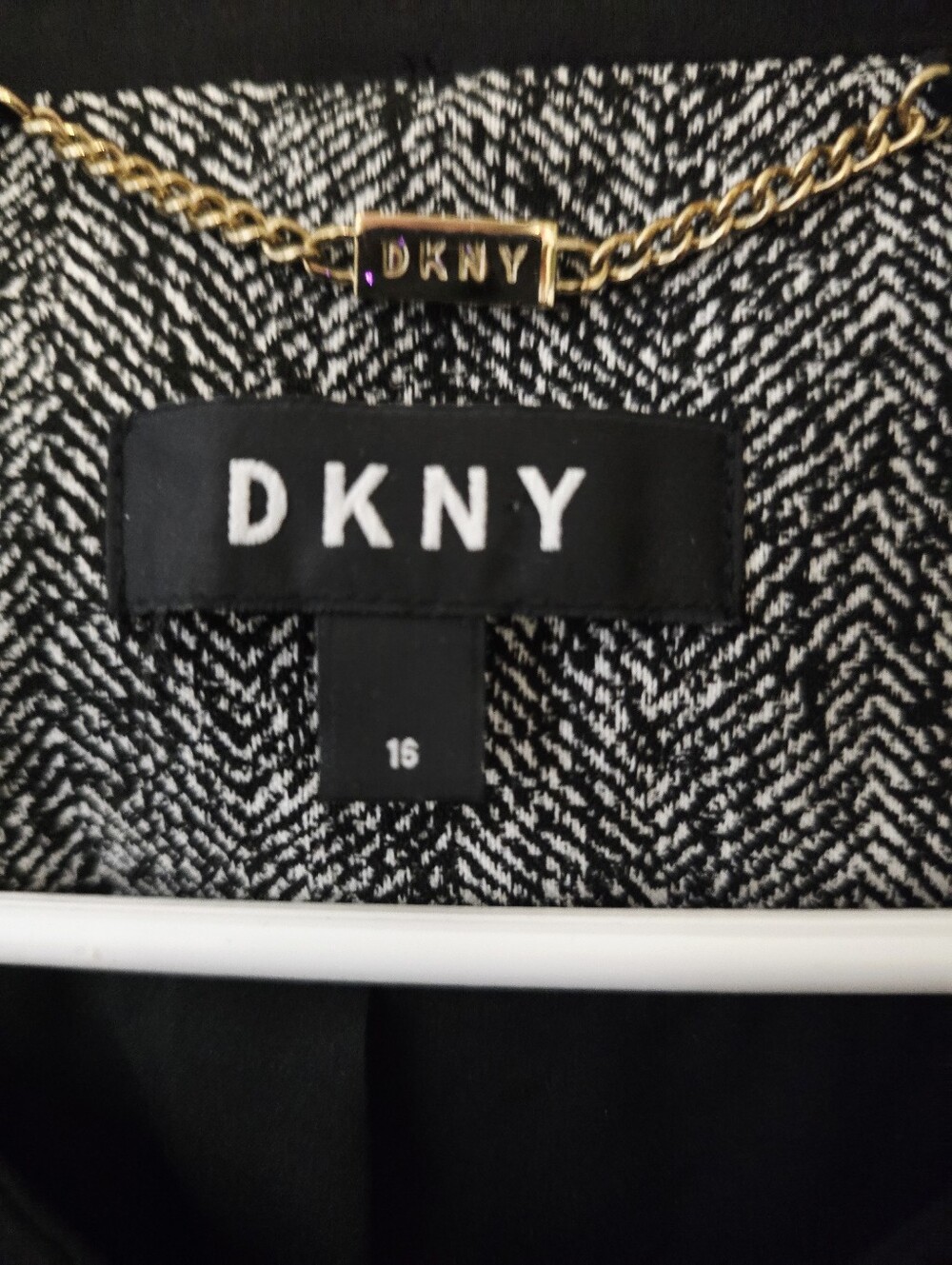 Dkny Womens Peplum Zip Up Blazer Suit Jacket Biz To Casual Black White Gray Sz16